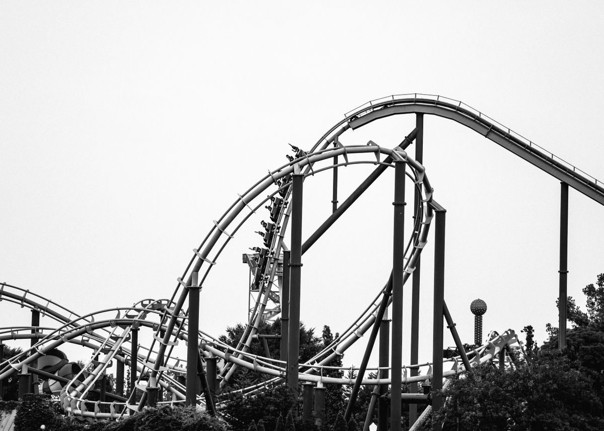 Roller-coaster loops in black and white